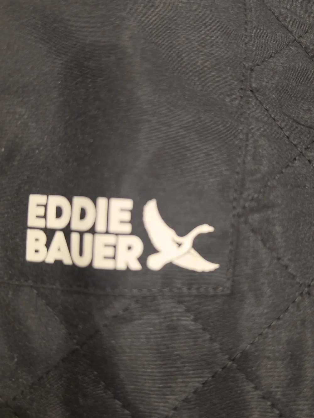 Eddie Bauer Black Quilted-Panel Fleece Jacket, M
